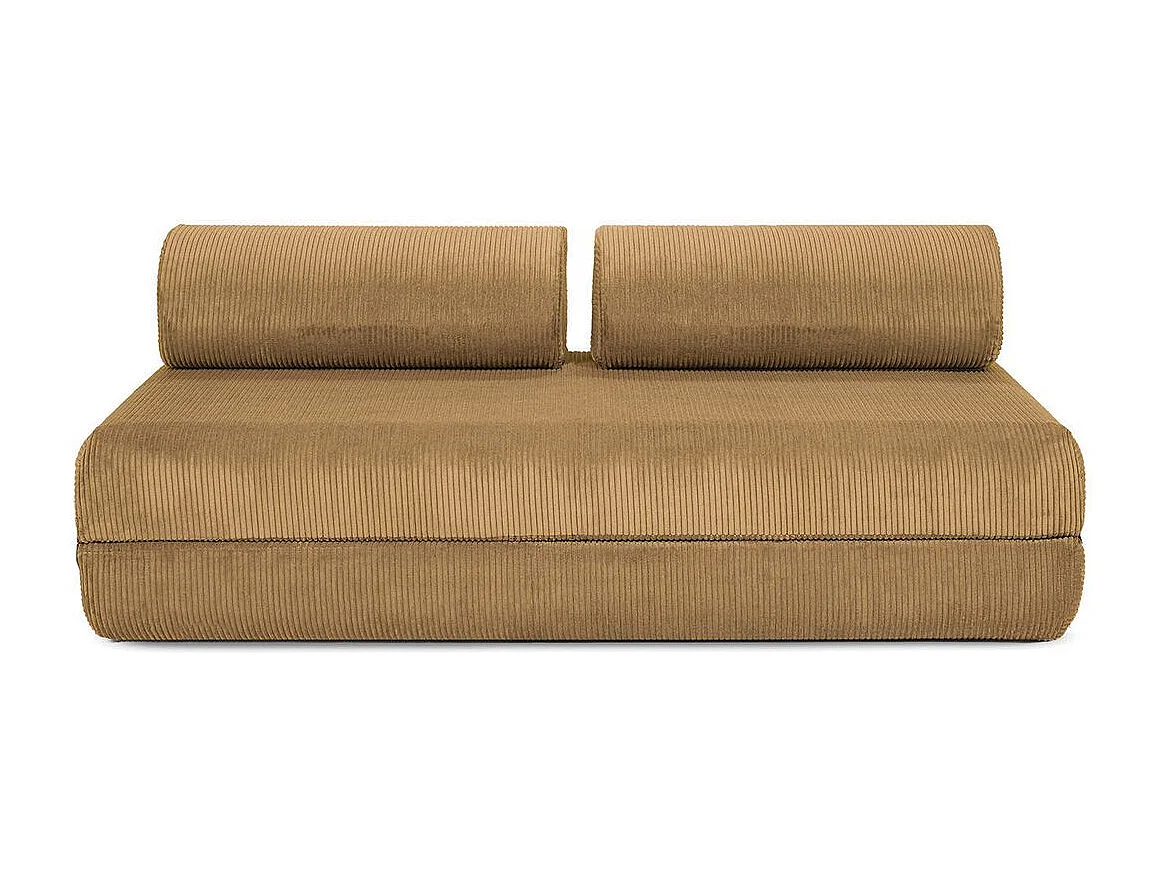 Canapé droit modulable et convertible 3 places - Velours côtelé - Jaune