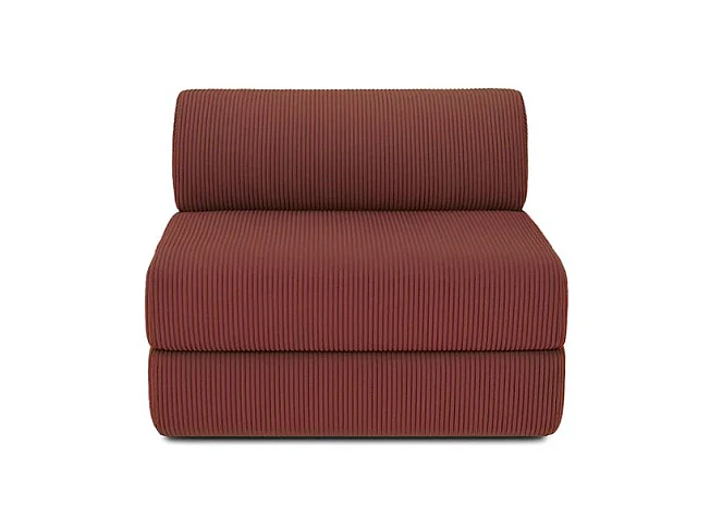 Canapé d'angle modulable et convertible 6 places - Velours côtelé - Rouge