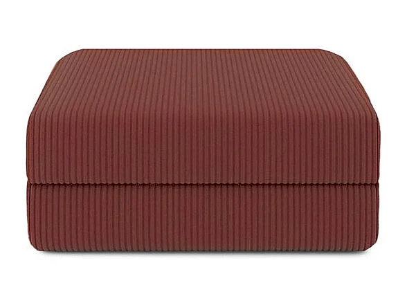 Canapé d'angle modulable et convertible 6 places - Velours côtelé - Rouge