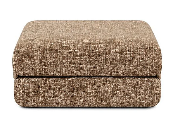 Canapé d'angle modulable et convertible 6 places - Tissu tweed - Marron