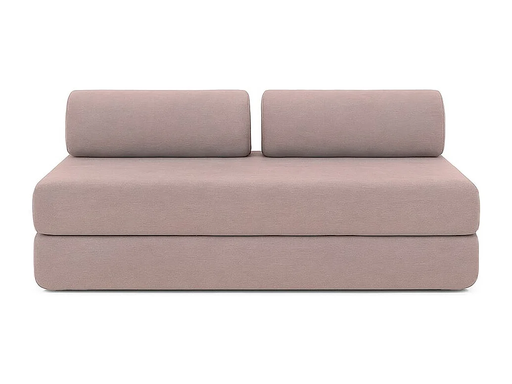 Canapé droit modulable et convertible 4 places - Tissu lisse - Rose