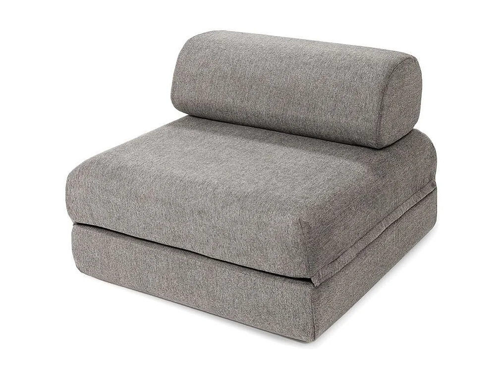 Canapé droit modulable et convertible 4 places - Tissu lisse - Gris