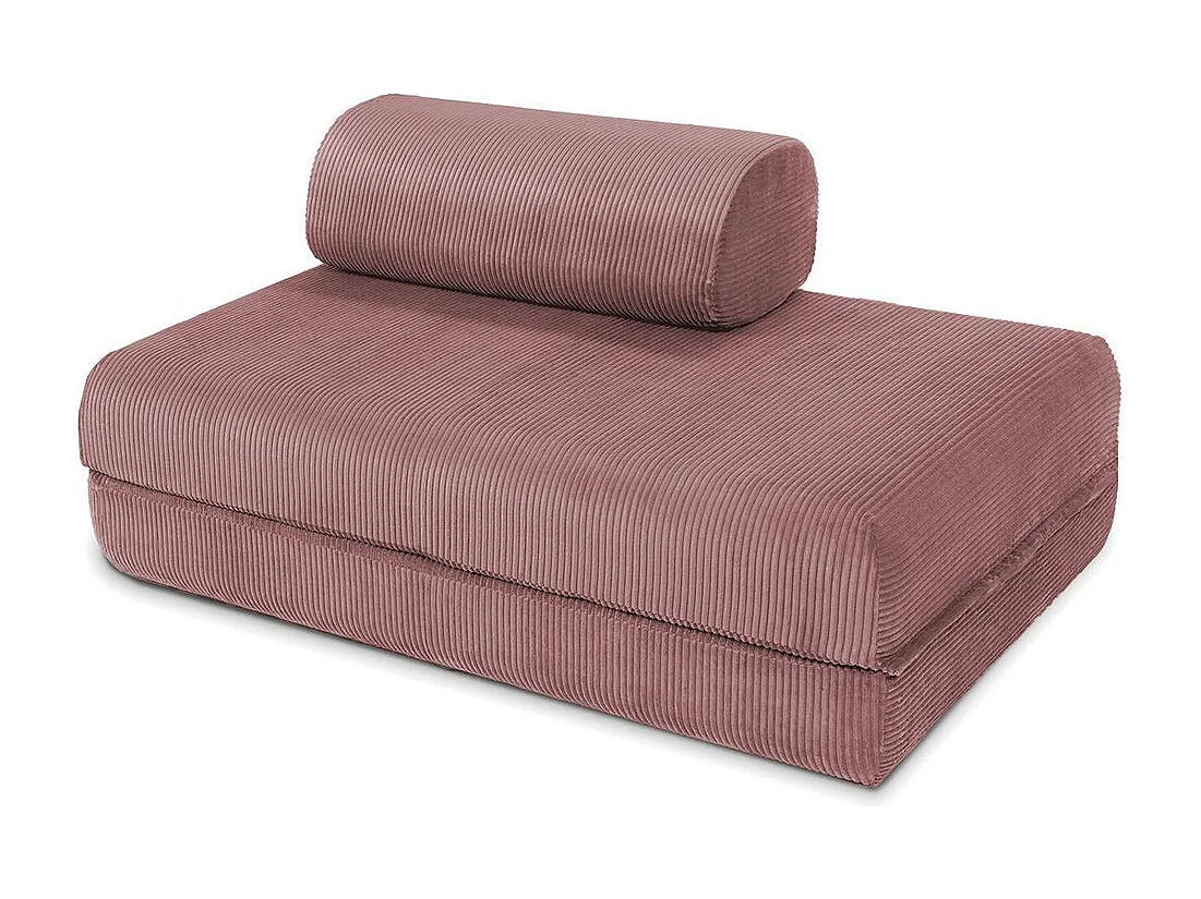 Canapé droit modulable et convertible 3 places - Velours côtelé - Rose