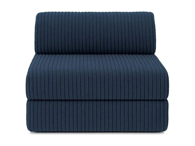 Canapé droit modulable et convertible 3 places - Velours côtelé XL - Bleu