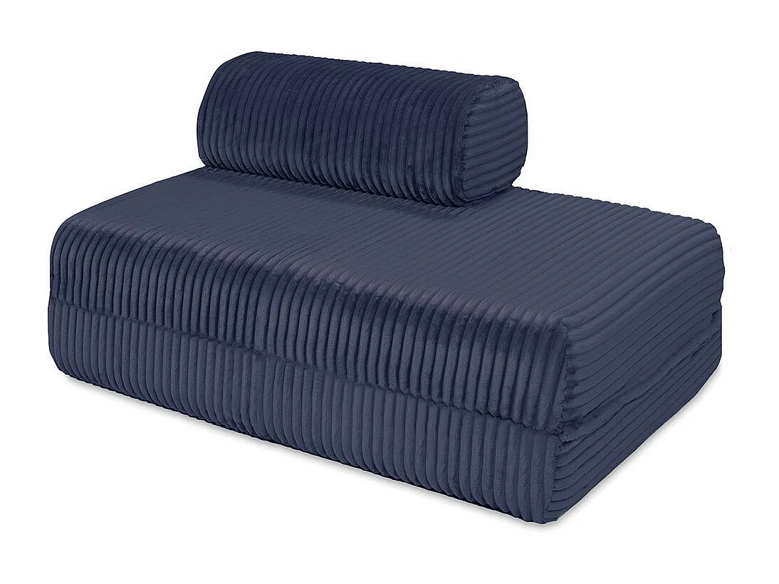 Canapé droit modulable et convertible 3 places - Velours côtelé XL - Bleu