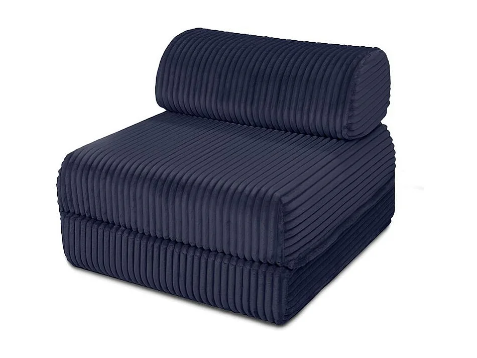 Canapé droit modulable et convertible 3 places - Velours côtelé XL - Bleu