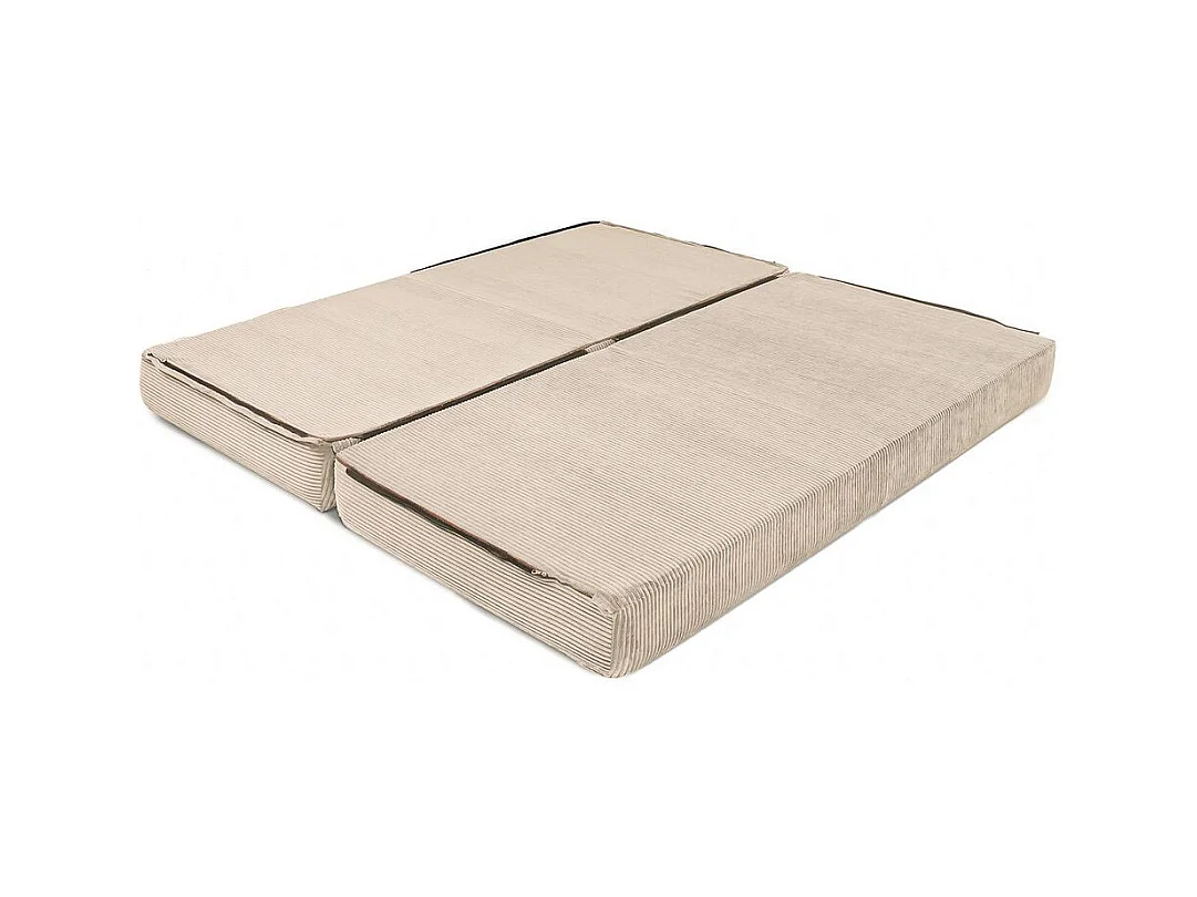 Canapé droit modulable et convertible 3 places - Velours côtelé - Beige