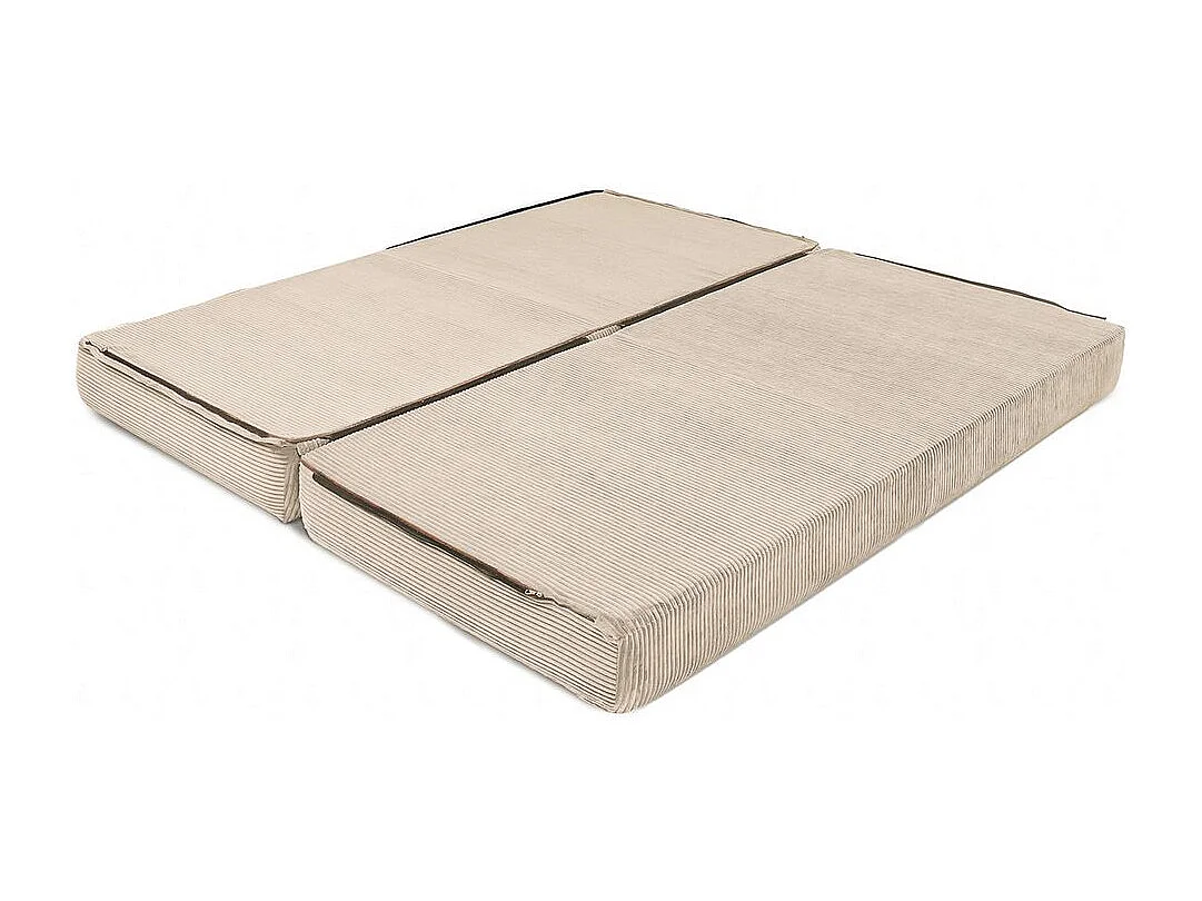 Canapé droit modulable et convertible 3 places - Velours côtelé - Beige