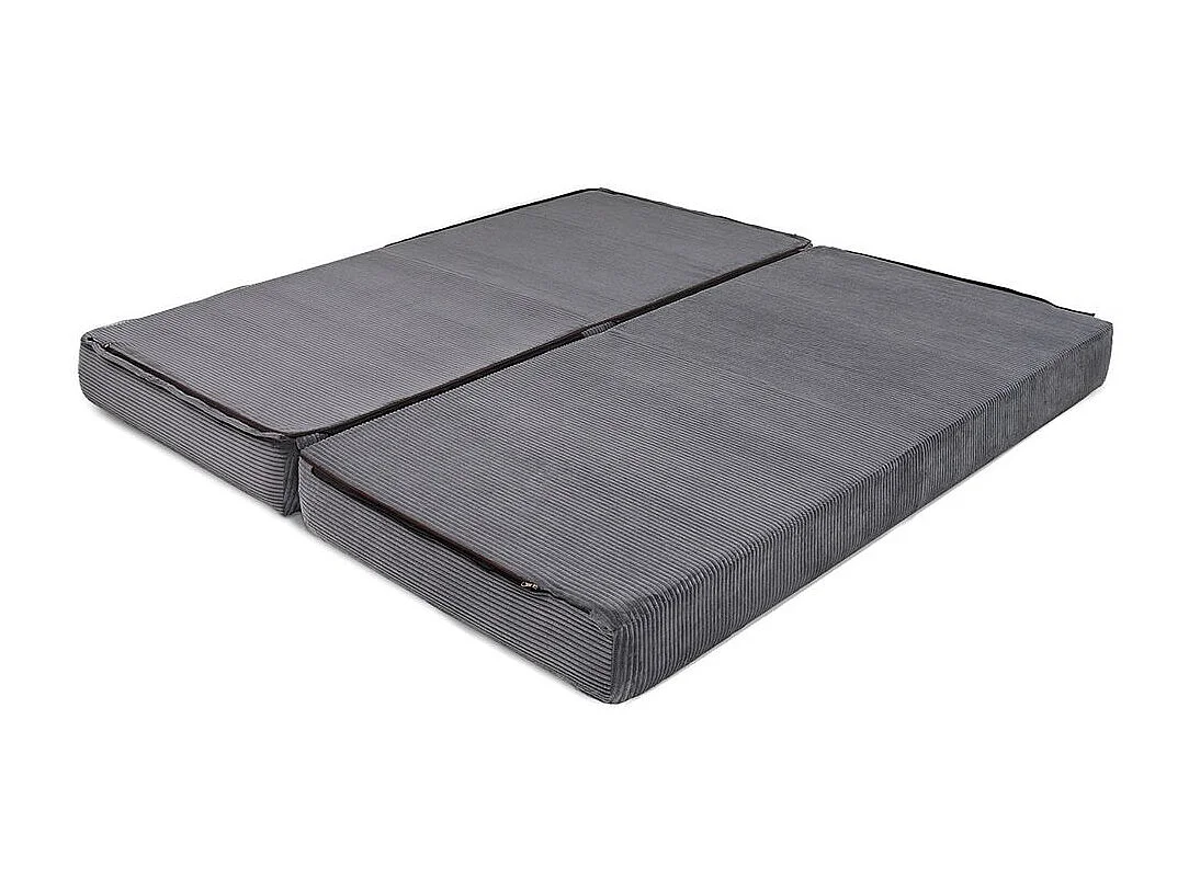 Canapé droit modulable et convertible 3 places - Velours côtelé - Gris