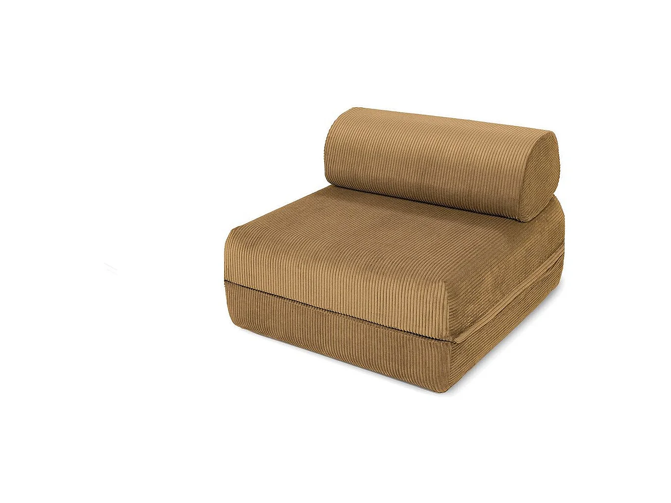 Canapé droit modulable et convertible 4 places - Velours côtelé - Jaune