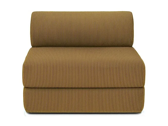 Canapé droit modulable et convertible 4 places - Velours côtelé - Jaune