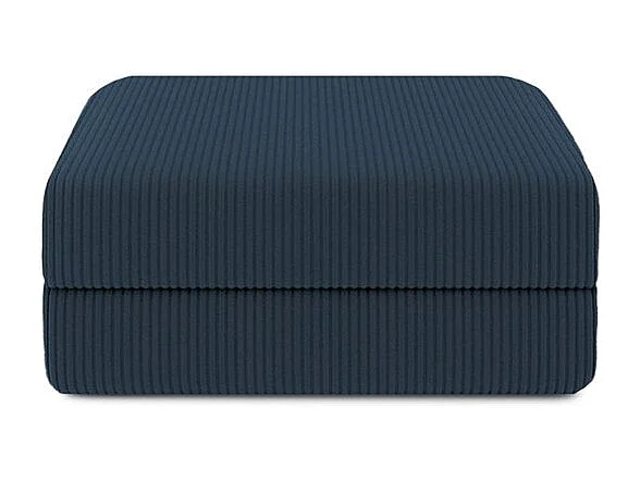 Canapé d'angle modulable et convertible 6 places - Velours côtelé - Bleu