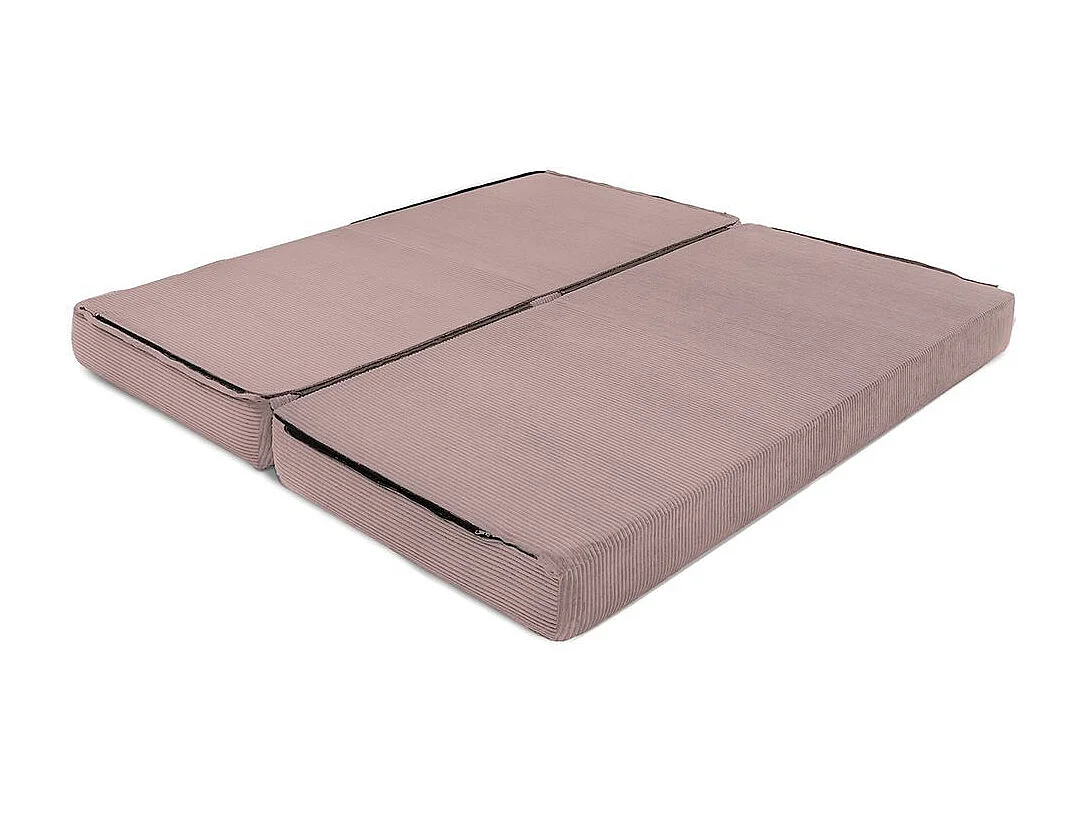 Canapé droit modulable et convertible 3 places - Velours côtelé - Rose pâle