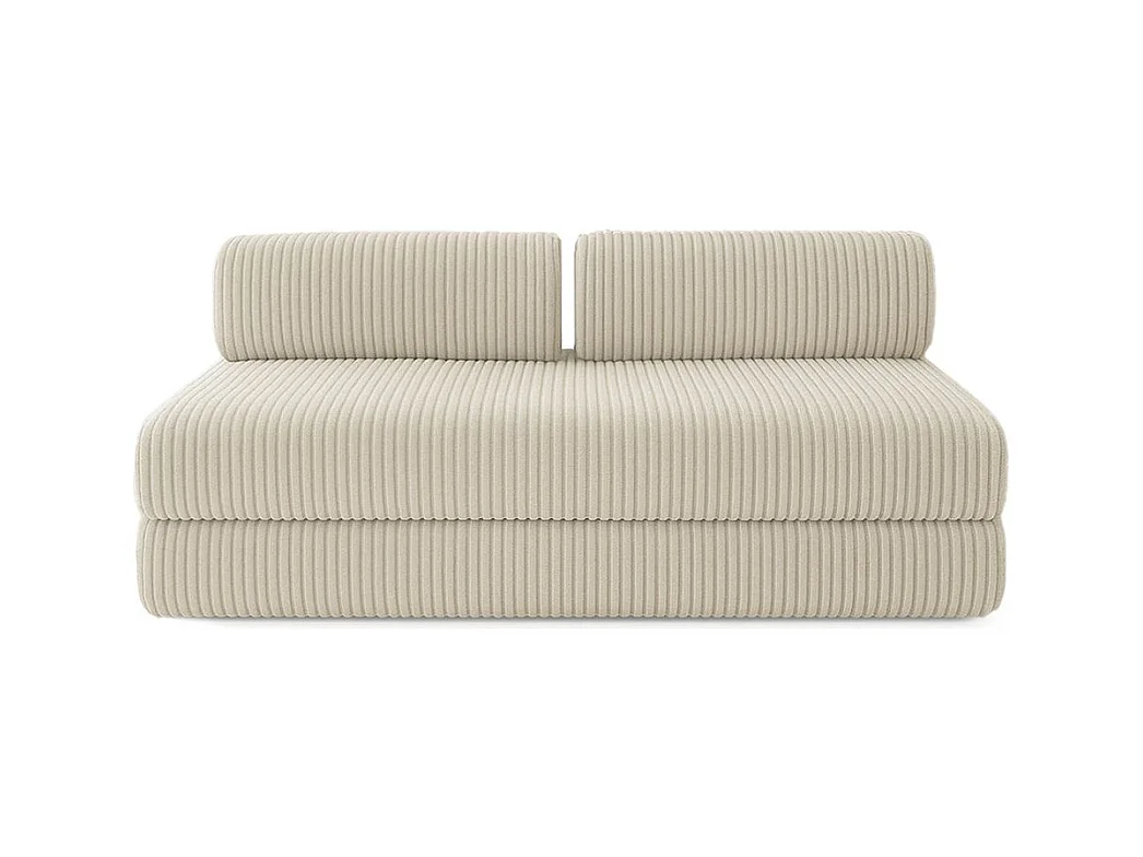 Canapé d'angle modulable et convertible 6 places - Velours côtelé XL - Beige