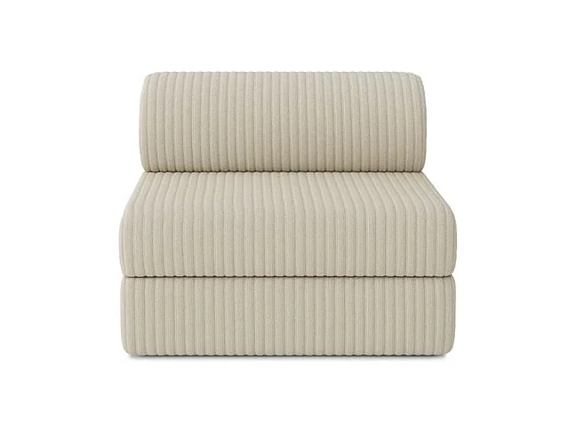 Canapé d'angle modulable et convertible 6 places - Velours côtelé XL - Beige