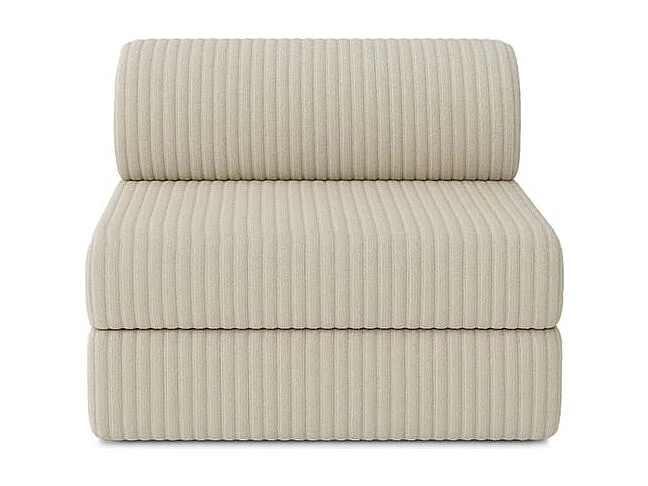 Canapé d'angle modulable et convertible 6 places - Velours côtelé XL - Beige