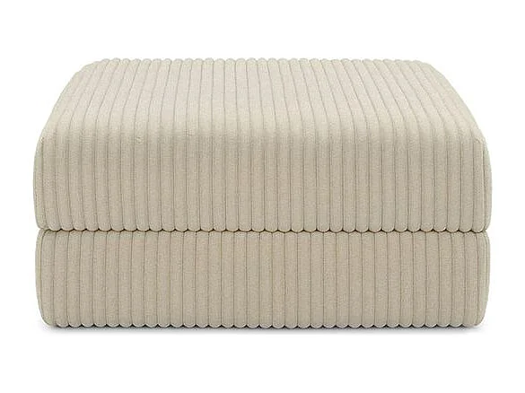 Canapé d'angle modulable et convertible 6 places - Velours côtelé XL - Beige