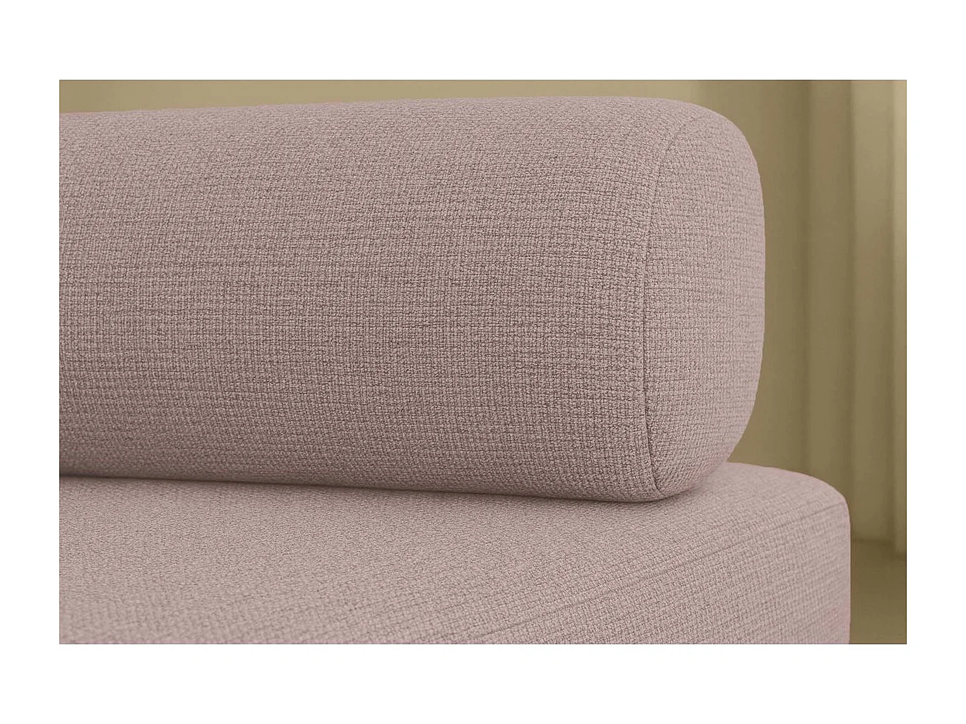 Canapé droit modulable et convertible 5 places - Tissu lisse - Rose