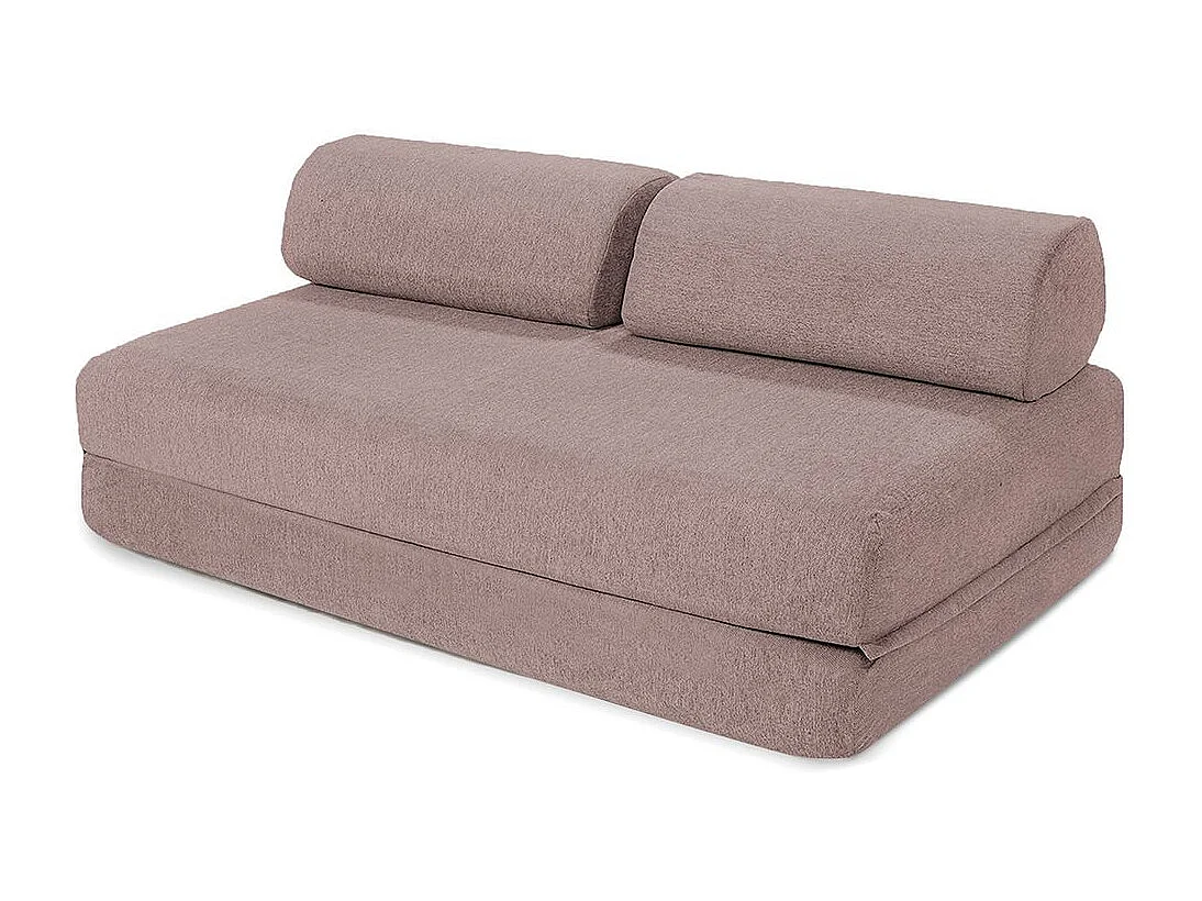 Canapé droit modulable et convertible 5 places - Tissu lisse - Rose