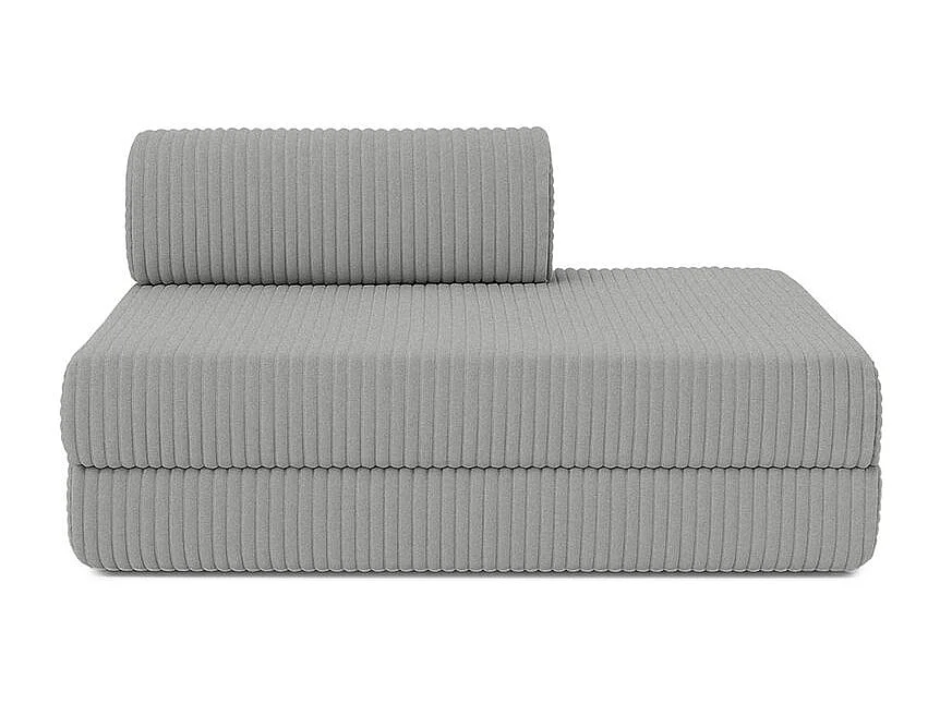 Canapé droit modulable et convertible 3 places - Velours côtelé XL - Gris clair