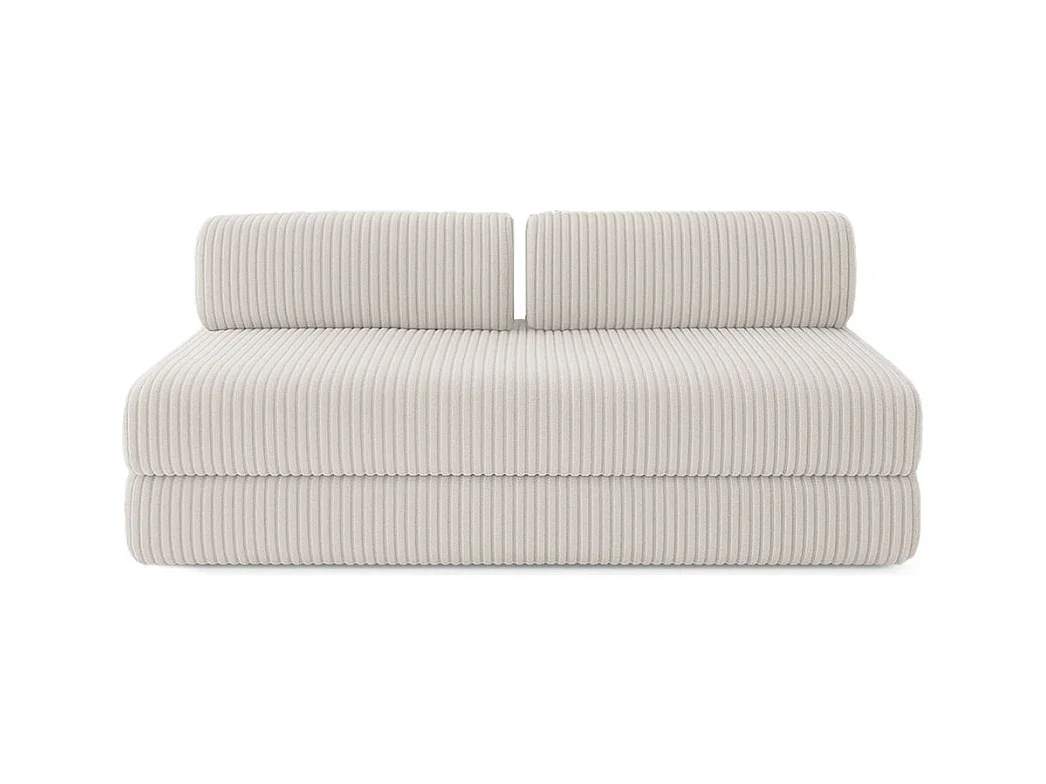 Canapé droit modulable et convertible 5 places - Velours côtelé XL - Blanc