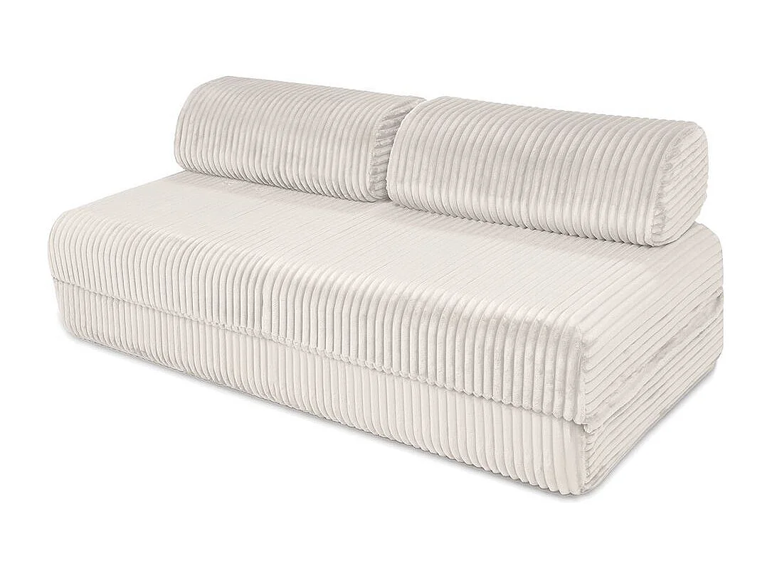 Canapé droit modulable et convertible 5 places - Velours côtelé XL - Blanc