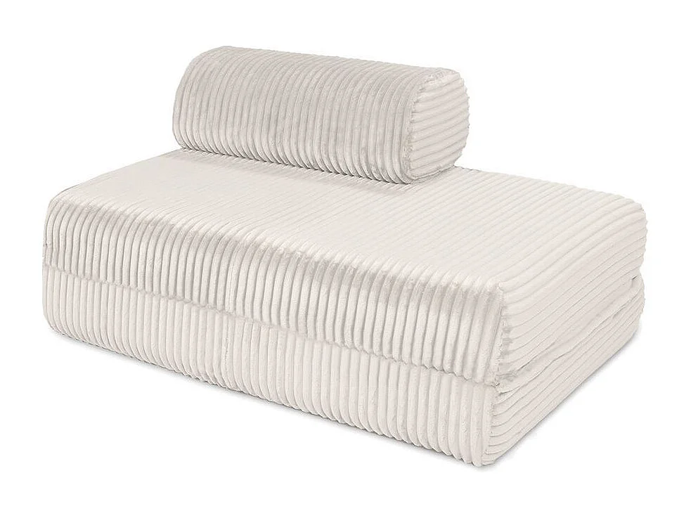 Canapé droit modulable et convertible 5 places - Velours côtelé XL - Blanc