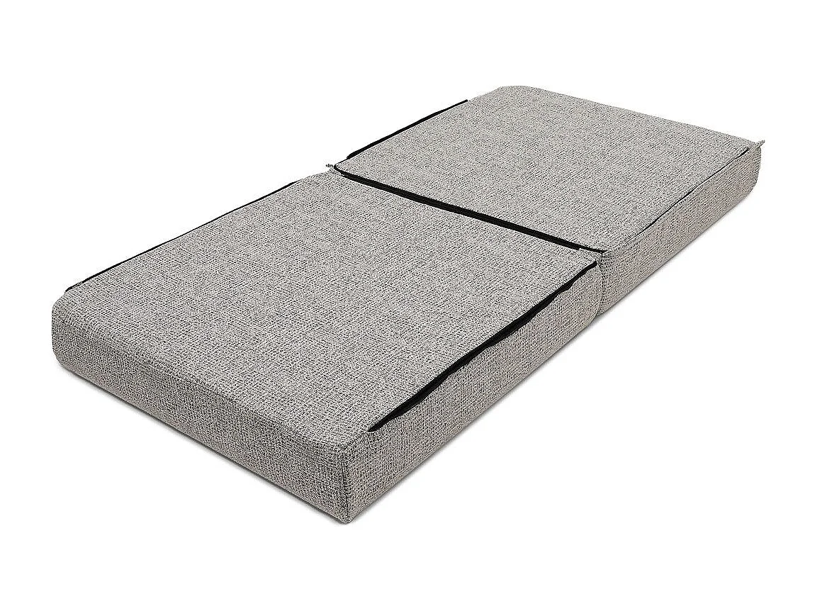 Canapé d'angle modulable et convertible 4 places - Tissu tweed - Gris