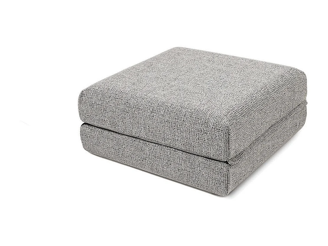Canapé d'angle modulable et convertible 4 places - Tissu tweed - Gris