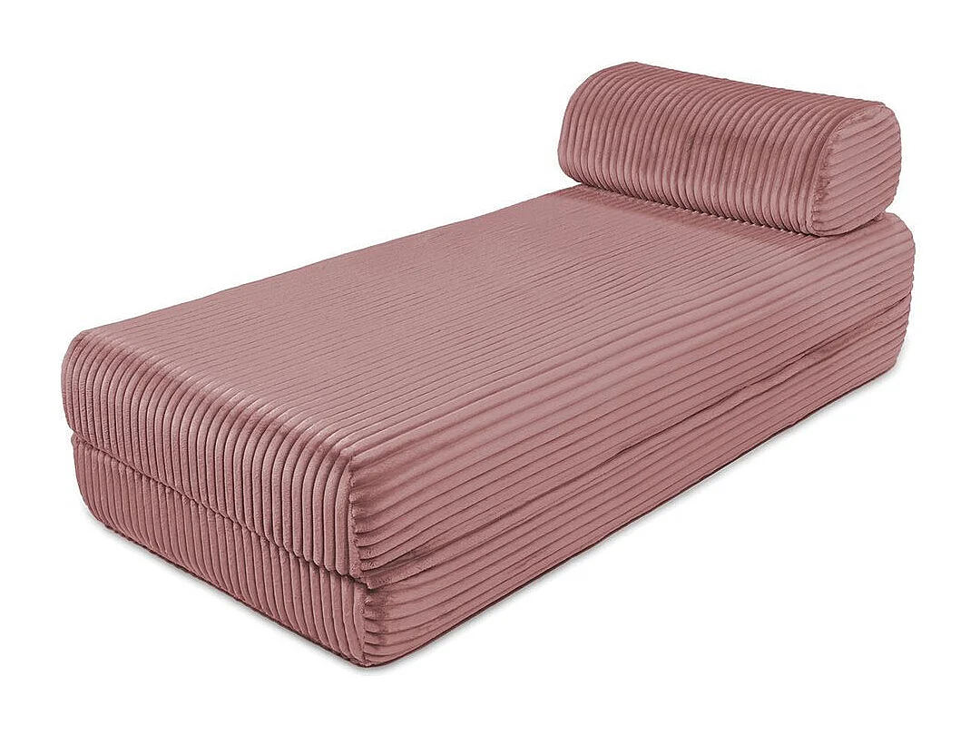 Canapé d'angle modulable et convertible 6 places - Velours côtelé XL - Rose