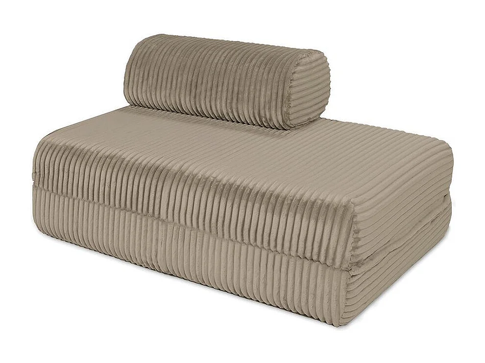 Canapé droit modulable et convertible 5 places - Velours côtelé XL - Taupe