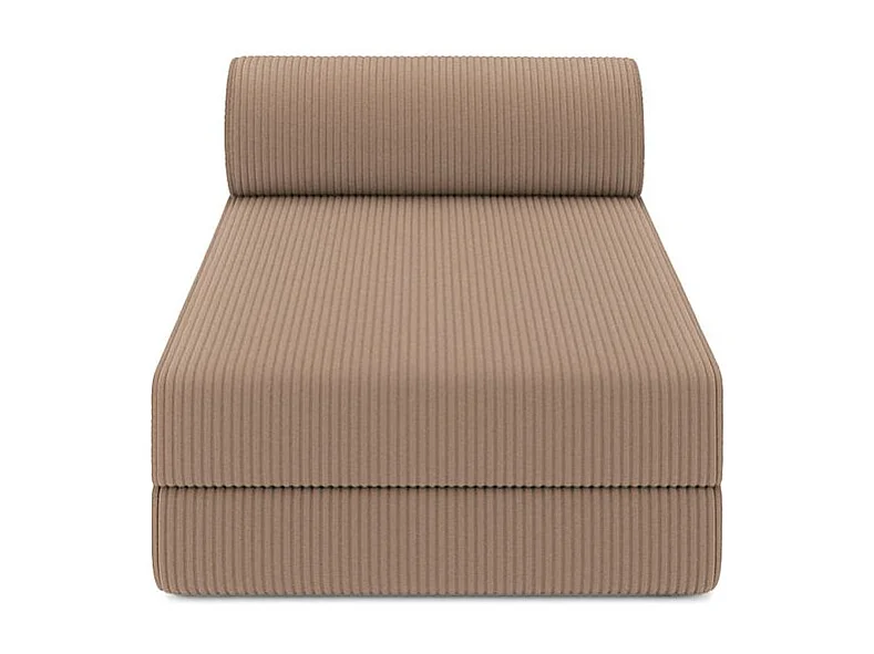 Canapé d'angle modulable et convertible 6 places - Velours côtelé - Taupe