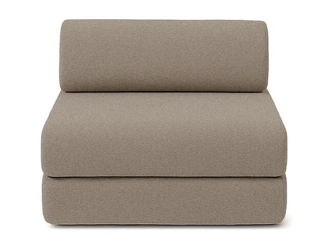 Canapé droit modulable et convertible 4 places - Tissu lisse - Taupe
