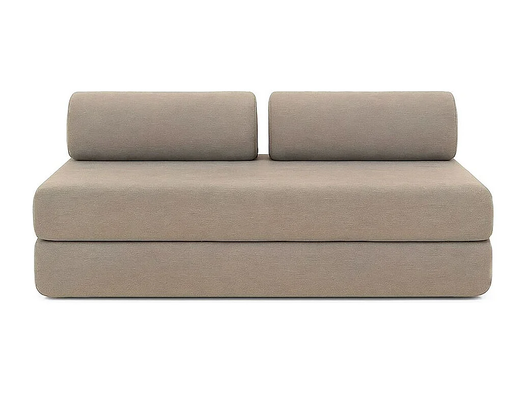 Canapé droit modulable et convertible 4 places - Tissu lisse - Taupe