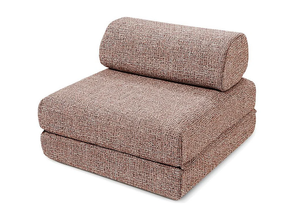 Canapé droit modulable et convertible 6 places - Tissu tweed - Rouge