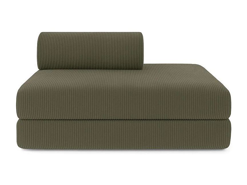 Canapé droit modulable et convertible 5 places - Velours côtelé - Vert