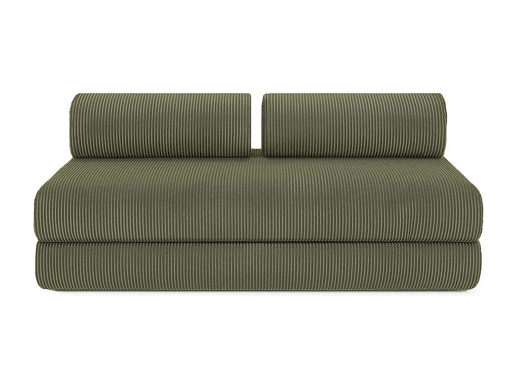 Canapé droit modulable et convertible 5 places - Velours côtelé - Vert