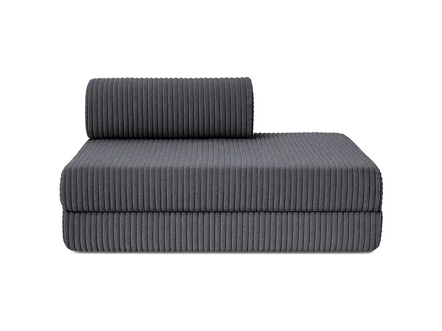 Canapé d'angle modulable et convertible 5 places - Velours côtelé XL - Gris