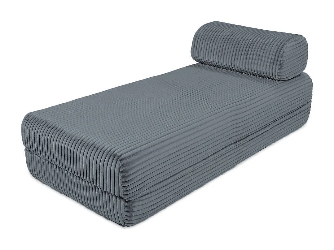 Canapé d'angle modulable et convertible 5 places - Velours côtelé XL - Gris
