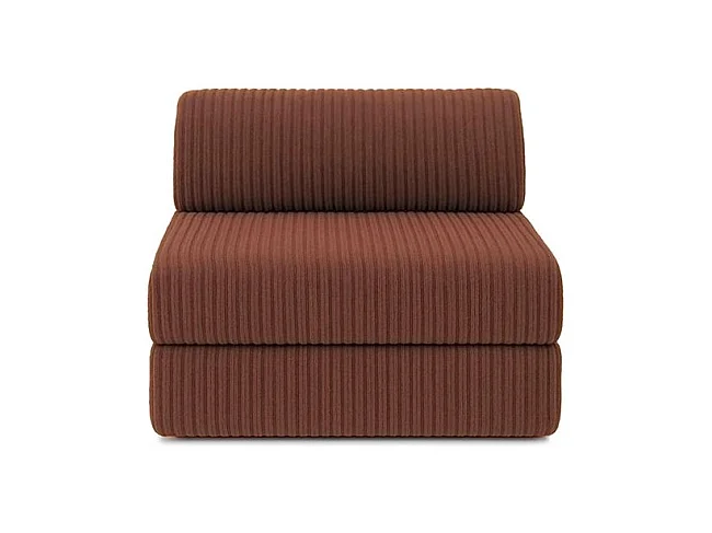 Canapé d'angle modulable et convertible 6 places - Velours côtelé XL - Terracotta