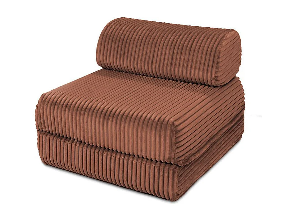 Canapé d'angle modulable et convertible 6 places - Velours côtelé XL - Terracotta