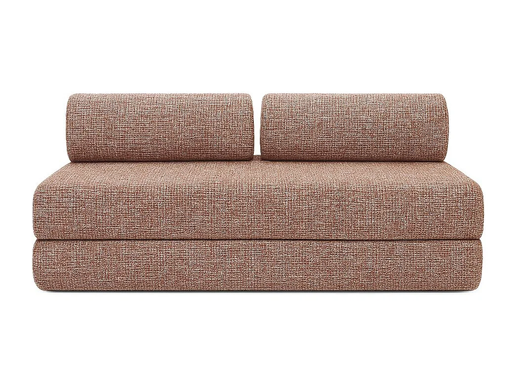 Canapé droit modulable et convertible 4 places - Tissu tweed - Rouge