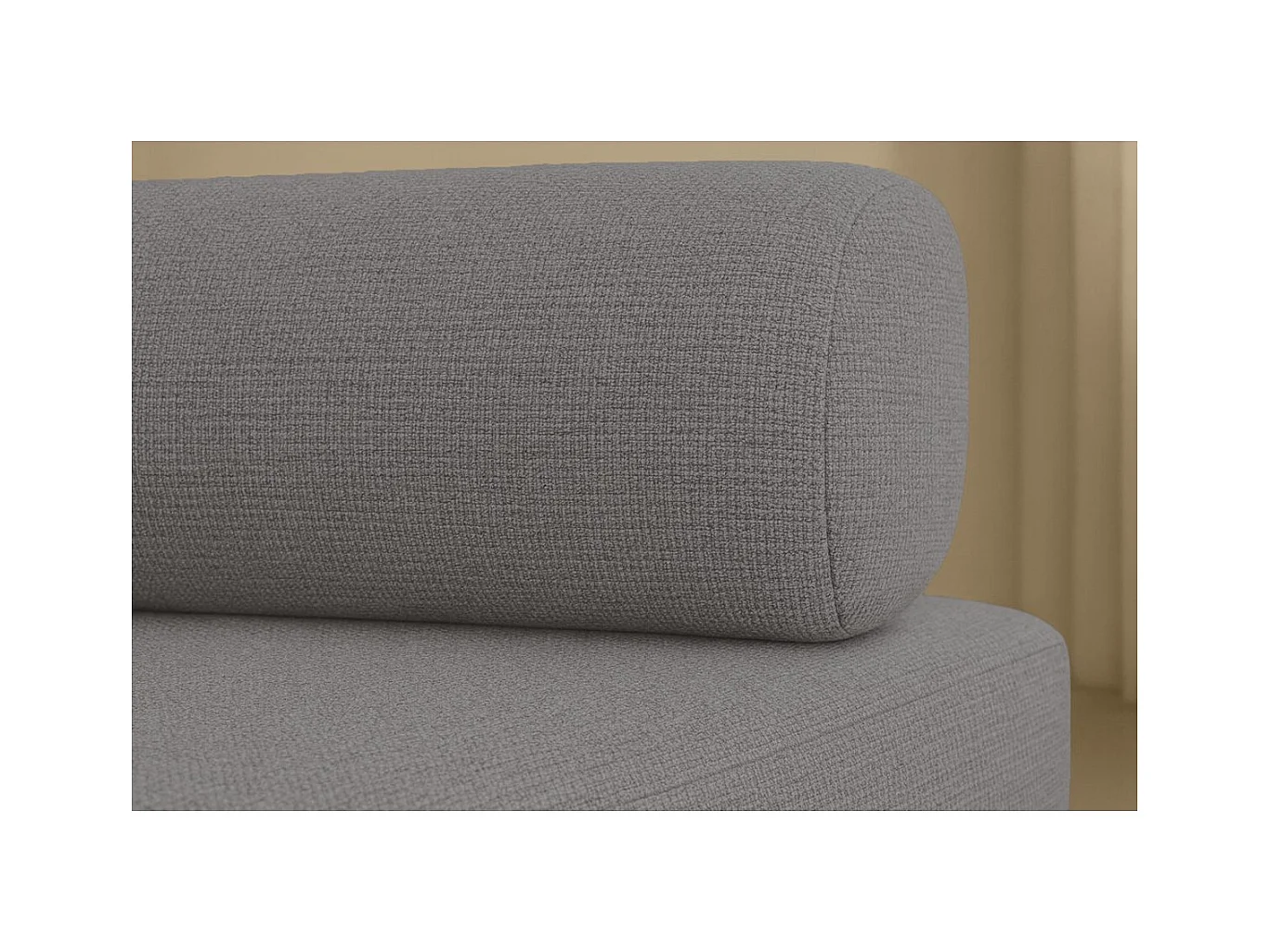 Canapé droit modulable et convertible 3 places - Tissu lisse - Gris