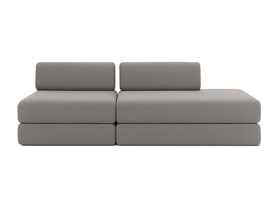 Canapé droit modulable et convertible 3 places - Tissu lisse - Gris