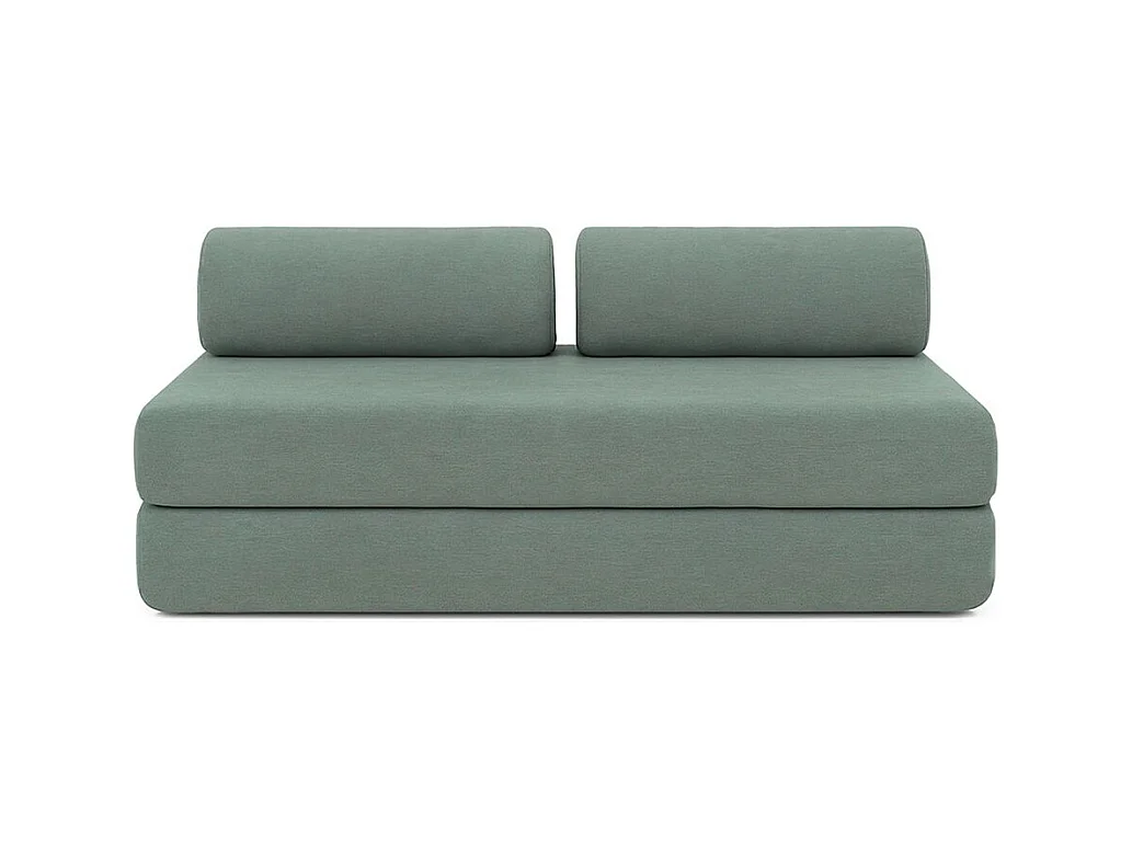 Canapé droit modulable et convertible 3 places - Tissu lisse - Bleu vert