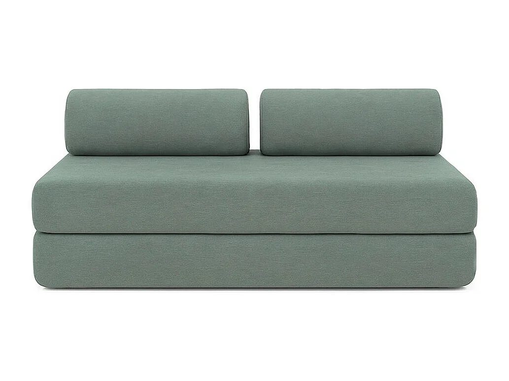 Canapé droit modulable et convertible 3 places - Tissu lisse - Bleu vert
