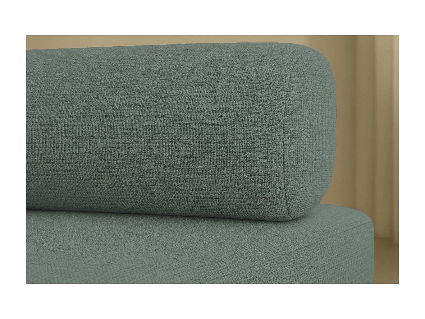 Canapé droit modulable et convertible 3 places - Tissu lisse - Bleu vert