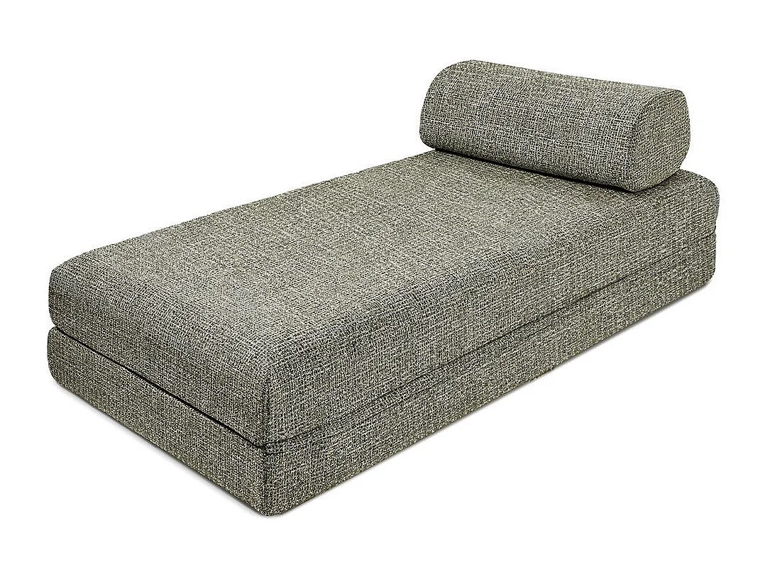 Canapé d'angle modulable et convertible 6 places - Tissu tweed - Vert