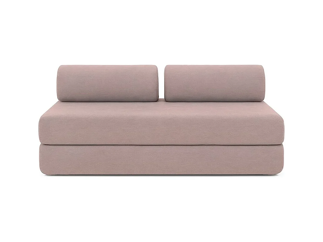 Canapé droit modulable et convertible 3 places - Tissu lisse - Rose