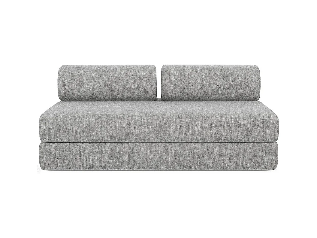 Canapé droit modulable et convertible 5 places - Tissu tweed - Gris